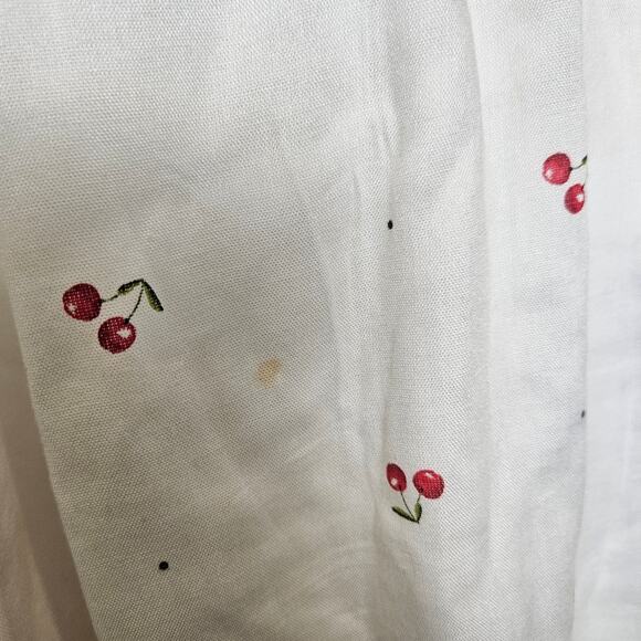 Apana Midi White Dress Cherries Pockets Large - Picture 5 of 11